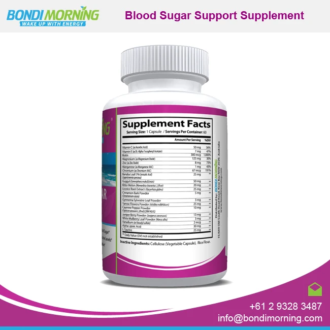 Nutritional Health Supplement - Blood Sugar Support Capsules for Maintaining Blood Sugar Levels