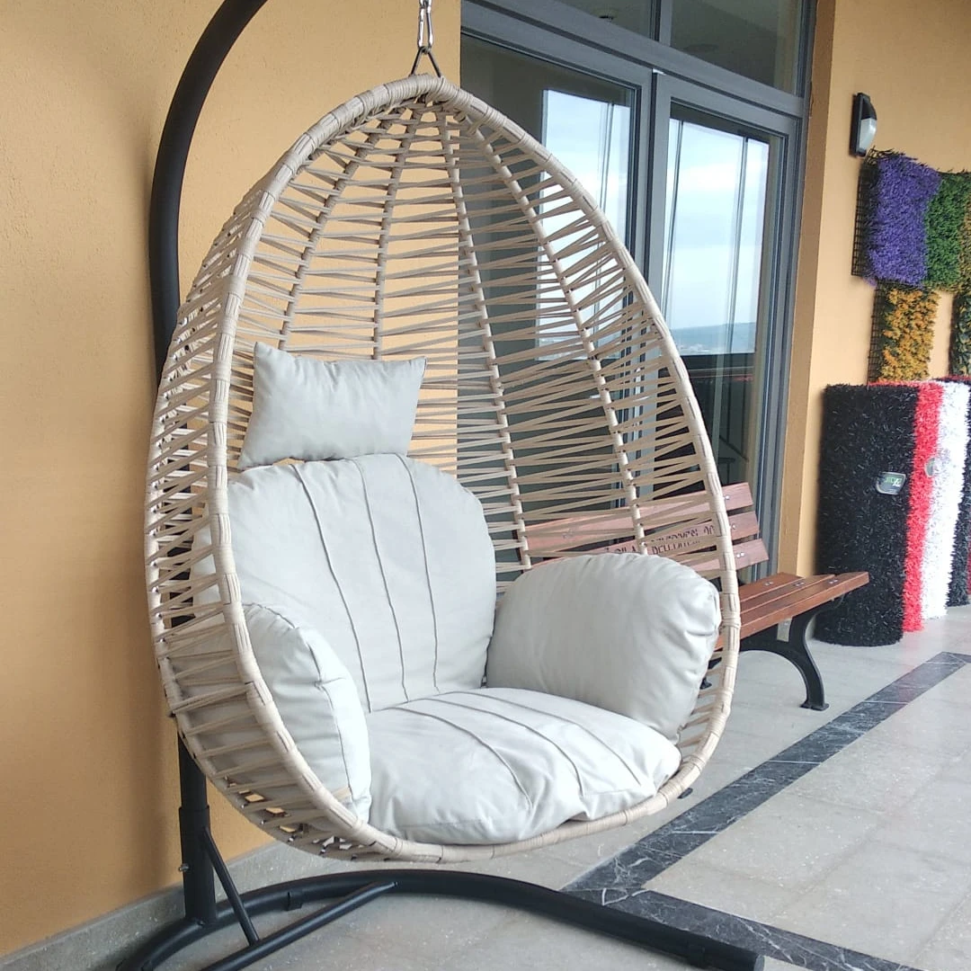 2021 Best selling European standards garden patio hammoch chair swing in egg shape made in Turkey