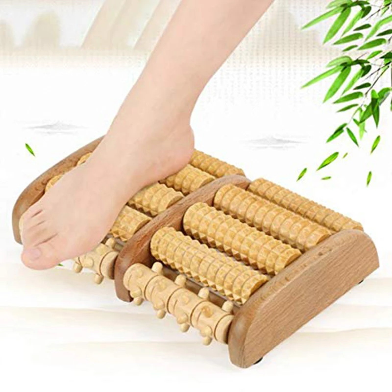 Newest Five Roller Wooden Foot Massage Tools for Body Feet Legs and Medical Wellness