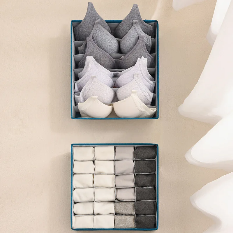 Underwear Storage Box Organizer Easy To Fold Embedded in Closet Sock bra Canvas Storage Box