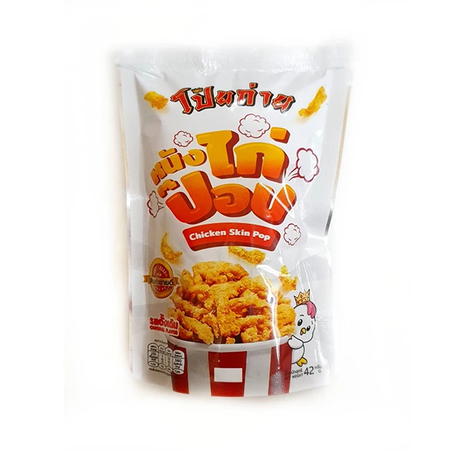 Poygai Crispy Fried Chicken Skin Pop Signature Flavor 42 g. Premium Quality Snacks from Thailand 2022 New Product 4 Favors Thai