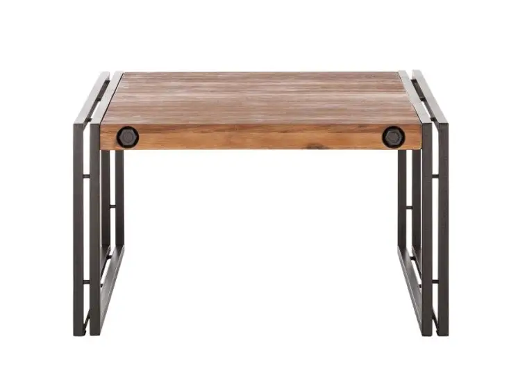 Luxury Modern Style round Dining Room Living Room Furniture Solid Mango Top Coffee Tables with Black Metal Legs for Home Use