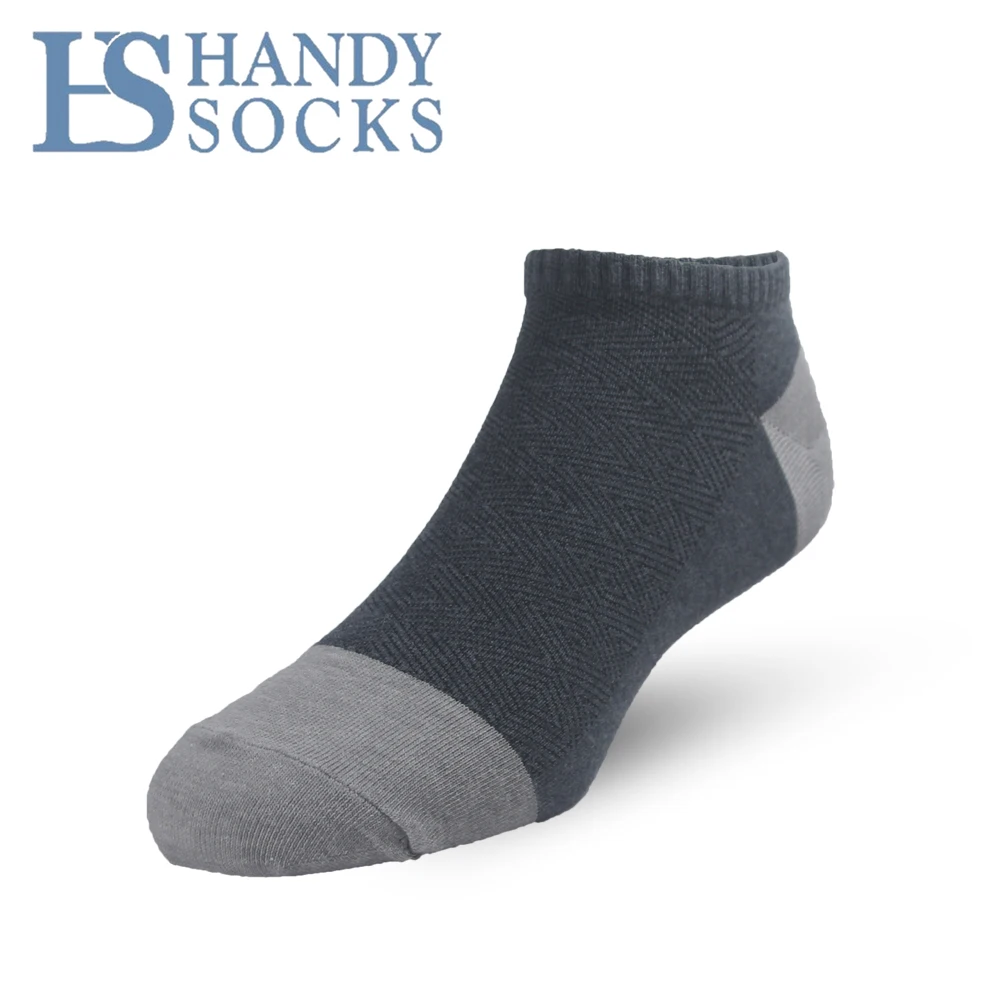 Custom Breathable Work Wholesale Anti-Bacterial Moisture Wicking Athletic Cushion Unisex Black Grey Bamboo Trainer Ankle Socks