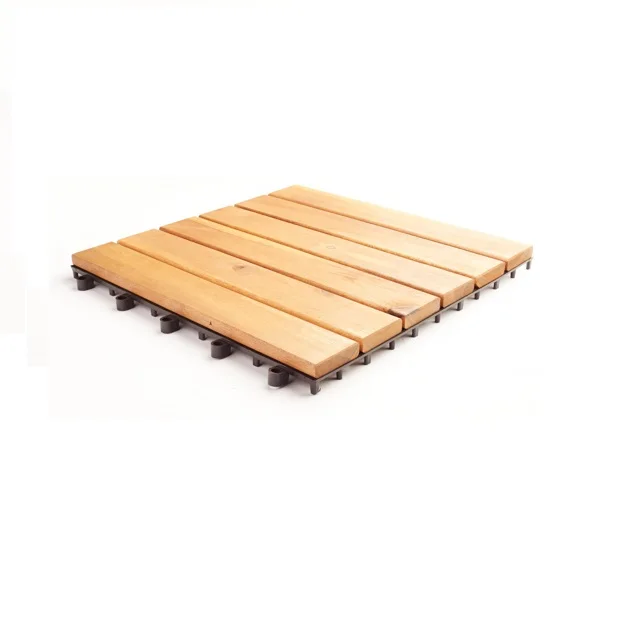 HIGH STANDARD 6 SLAT WOODEN DECKING TILE- BROWN BOX