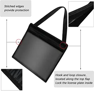 2021 License Plate Holder Stitched Hanging Strap License Plate Tag Bag Car Bumper License Plate
