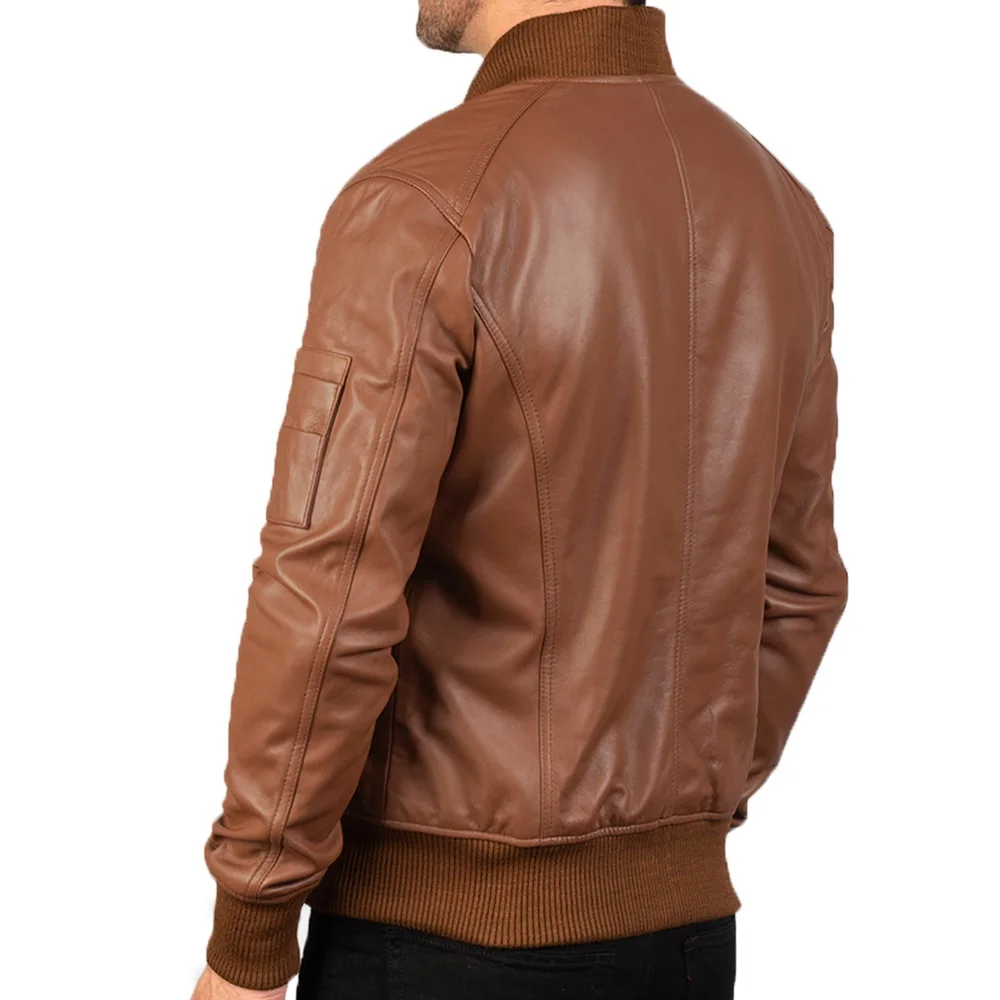 Red Color Genuine Leather Jacket Men Leather Jackets