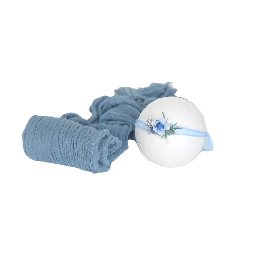 Dyed Cheesecloth Wrap and headband set  Baby Stretch Knit Jersey wraps newborn photography props Newborn  headband
