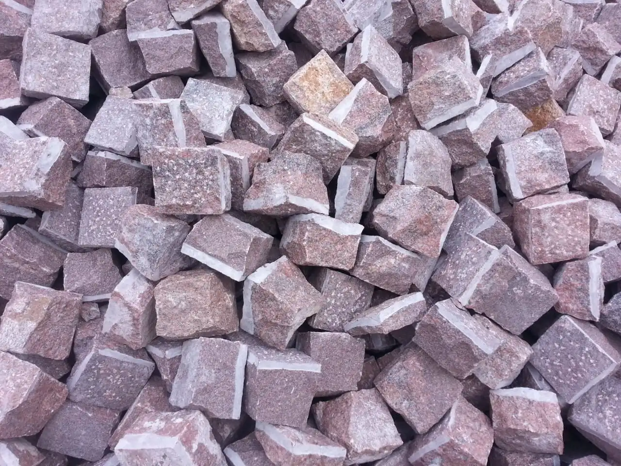 Natural Cobble Stone granite Cobble stone Paver parking stones granite pavers flamed surface