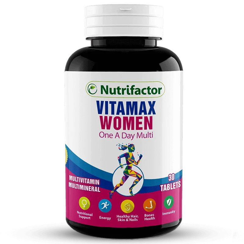 
Vitamax Women | Calcium | Magnesium | Vitamin D3 | B2 | B3 | B6 | B12 | A | C | E | Multivitamin for Women 