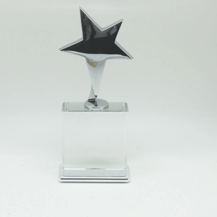 Exquisite Silver Finished Cast Metal Star Crystal  Awards
