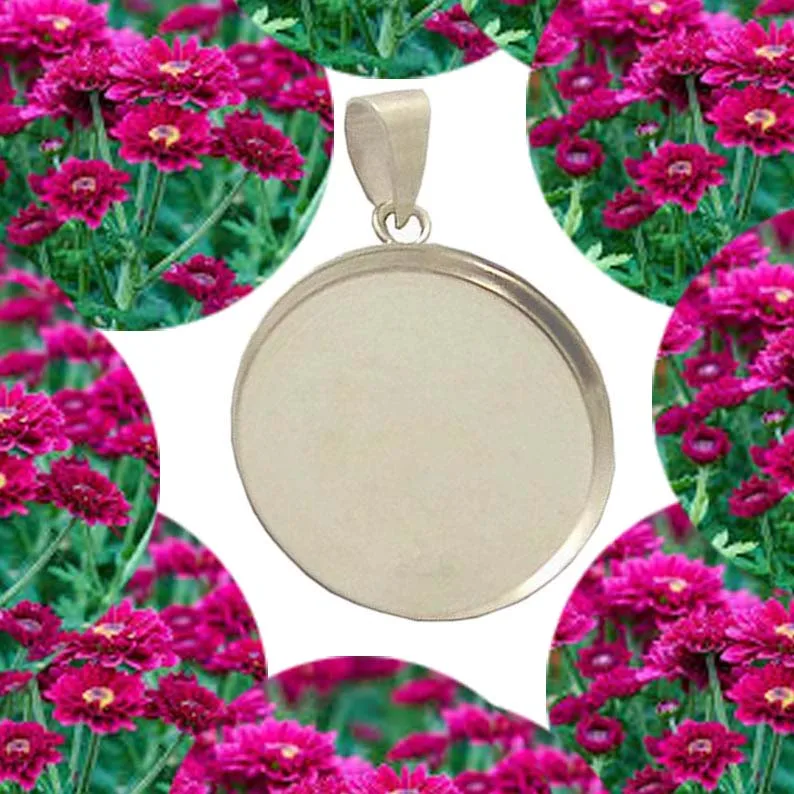 Top Quality Round Blank 925 Silver Pendant Finding For Festival Jewelry Circle Link Chain Necklace Handmade Necklace