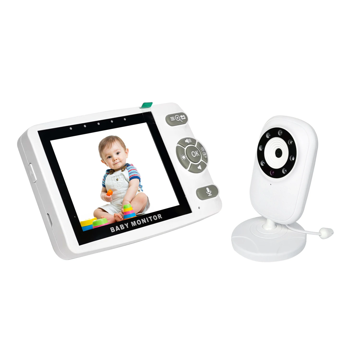 
3.5 LCD Screen, Video Monitor Camera and Audio Night Vision,Support Multi Camera temperature monitoring newborn Baby Monitor 
