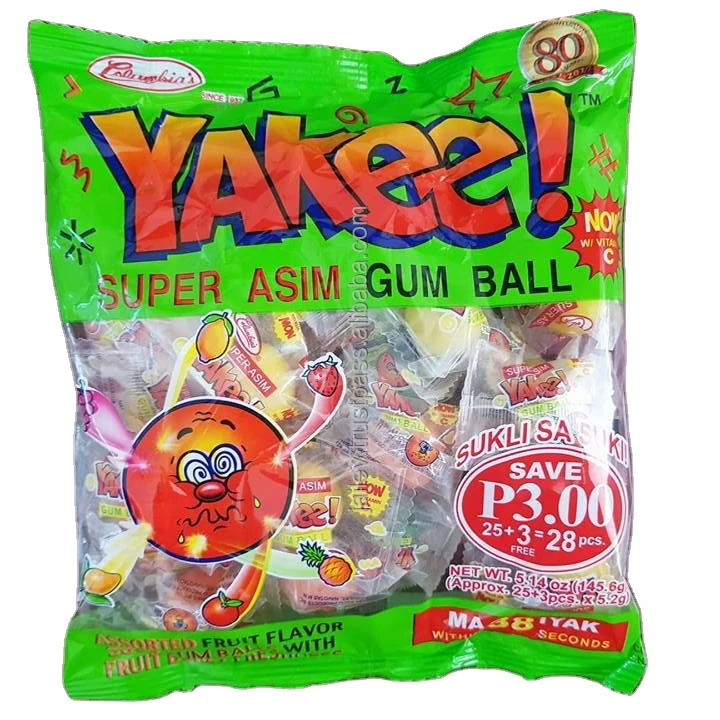 
Best Selling Sour Cry Candy Yakee Gum ball Philippine Made 