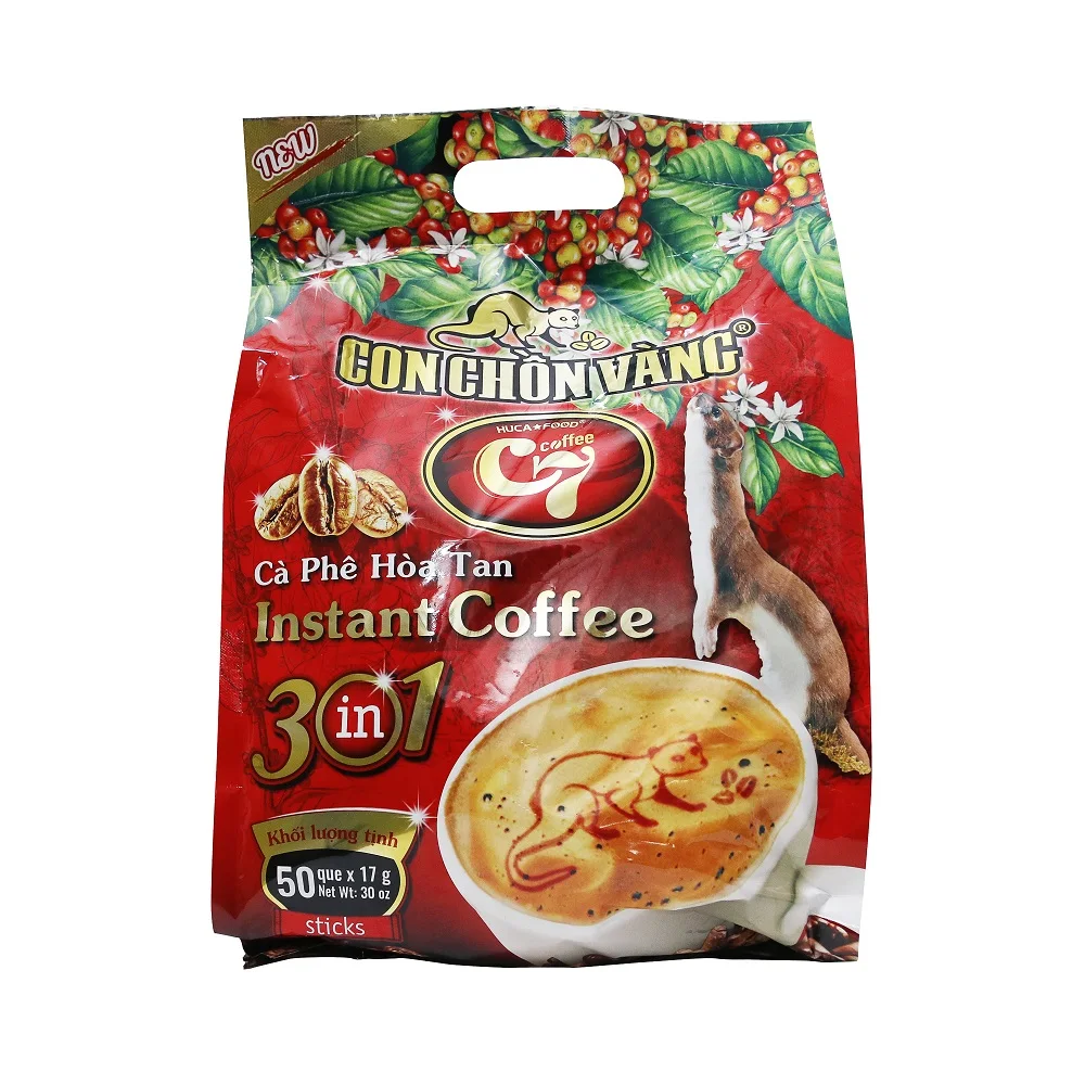 Мгновенный кофе с немолочным сливочным раствором 3 в 1 золотой кофейный ласки C7