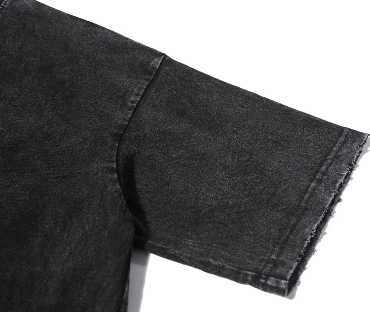 Custom Vintage Faded Tshirt Wash Sublimation Rock and Roll Printed Stone Wash Tshirt