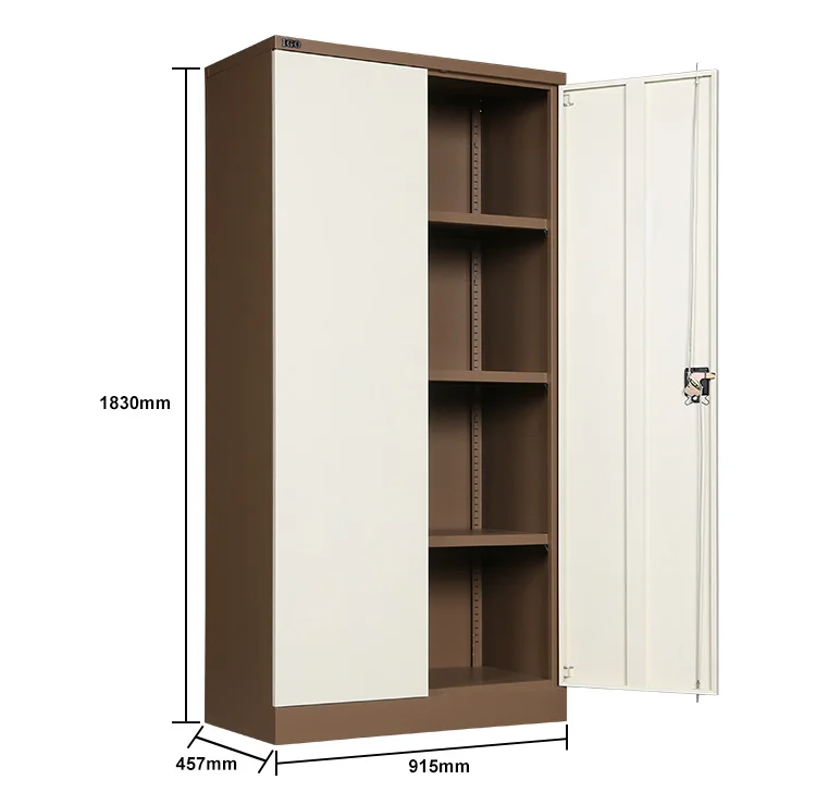 Welded Metal Swing Door Filing Cabinet with 3 Adjustable Shelves