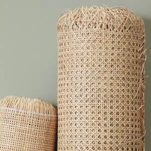 Square Mesh Bleached Synthetic Rattan Cane Webbing Roll Top A Grade various size for chair table decor from Viet Nam