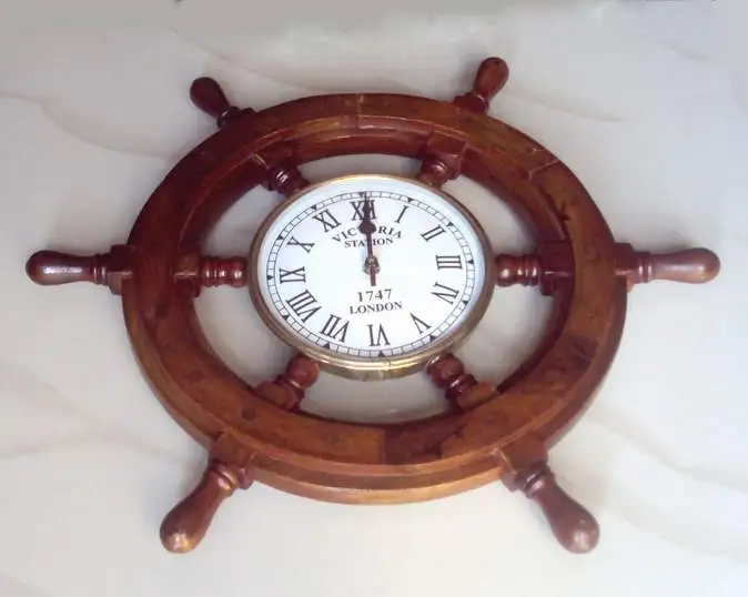 Antique style five time wooden clock