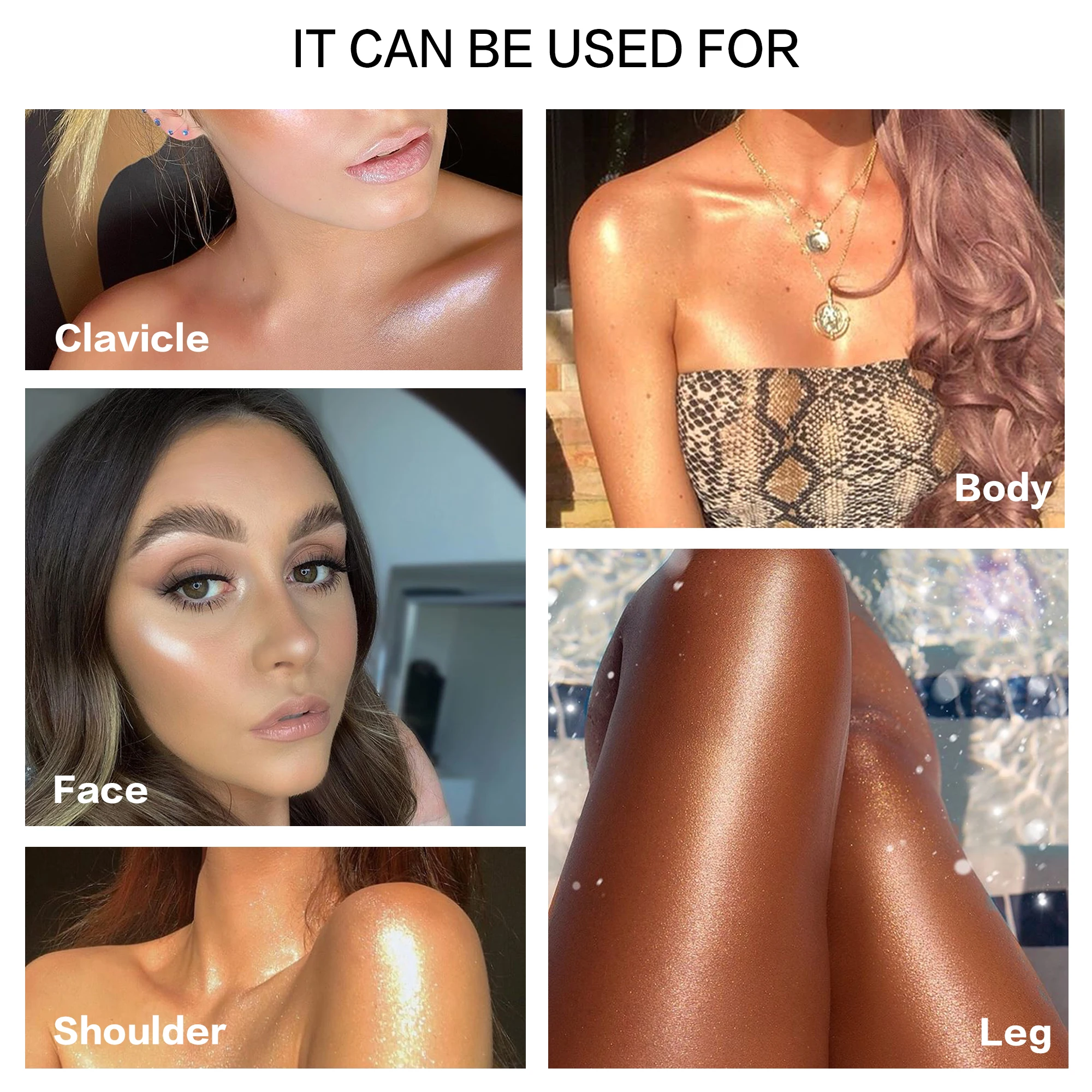 Private Label Factory Wholesale Long Lasting Highlighter Body Shimmer Brightening Pearlescent Shiny Liquid Highlighter