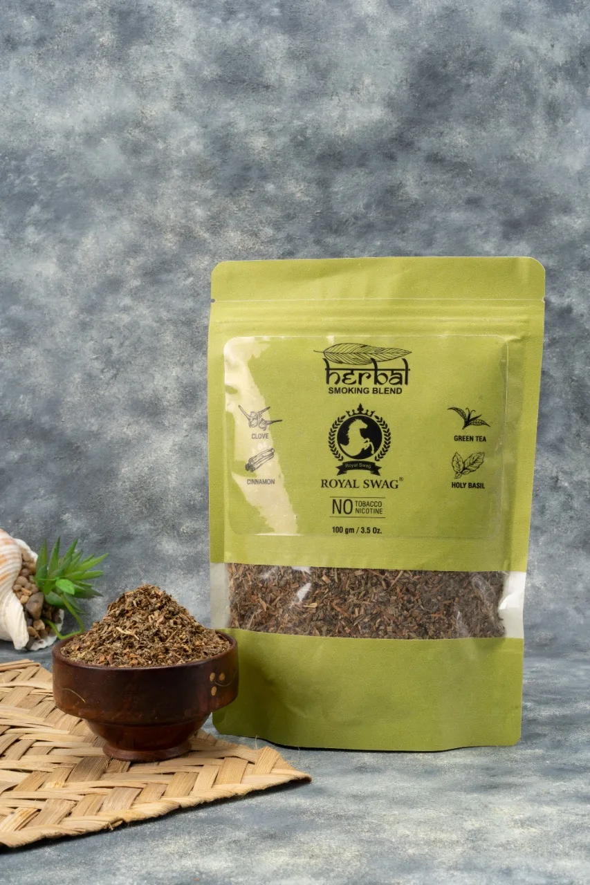 Royal Swag Tobacco & Nicotine Free herbal Smoking Mixture With 100% Natural Herbal Smoking mix Blend 100Gm
