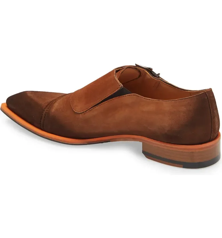 2022 New Arrival Dress Shoes Suede Monk Strap Shoes, High Quality Genuine Leather Hand made