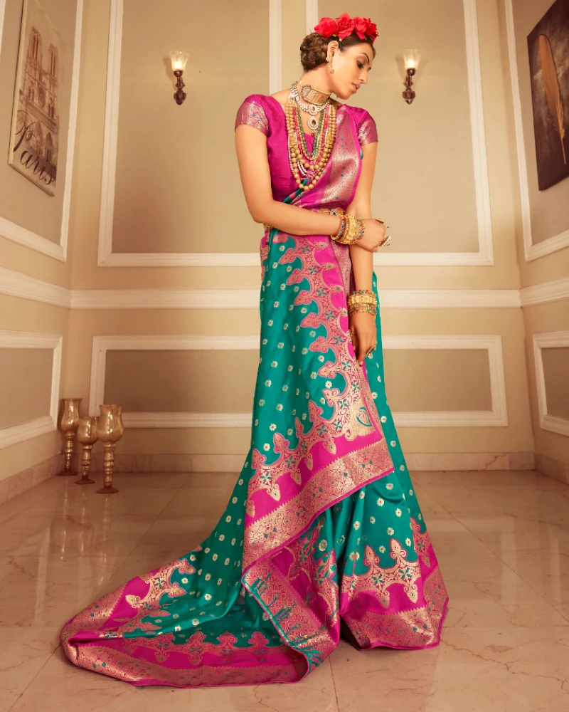 Wedding And Party Wear Saree For Ladies Best And High Quality Silk Sari from India Pakistani sari Latest Ethnic Wear Saree