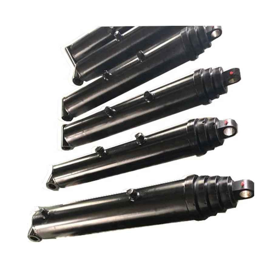 Single action 5 stage small long stroke telescopic hydraulic cylinder car lift hydraulic cylinder for tipping truck  dump truck