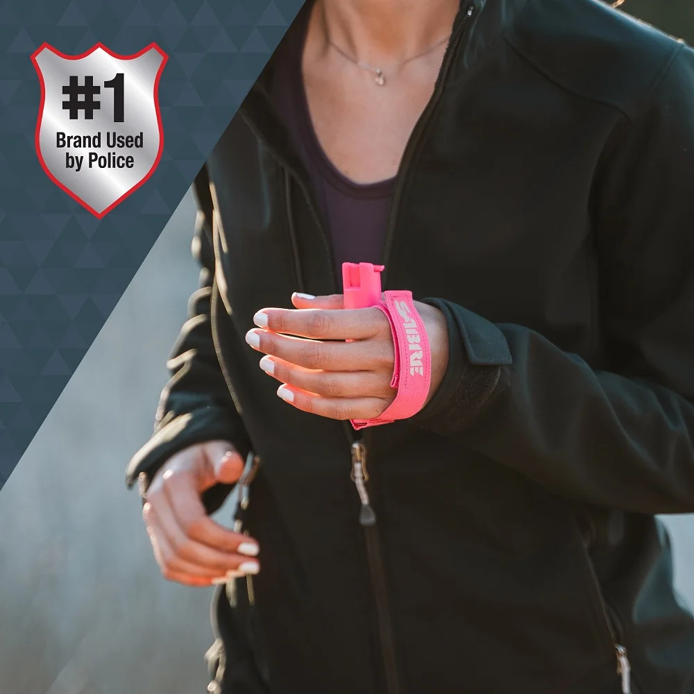 
SABRE Runner Pepper Gel With Adjustable Hand Strap, 35 Bursts (5X the Competition), 12-Foot (4-Meter) Range Pink 