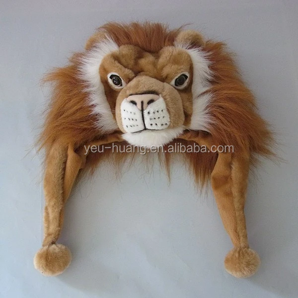 Custom lion plush animal head hat stuffed animal plush toy maker supplier factory manufacturer