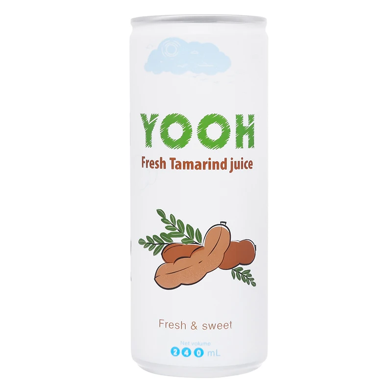 FRESH THAI TAMARIND DRINK canned 240ml from OEM and ODM manufacturer YOOH Brand Vietnam