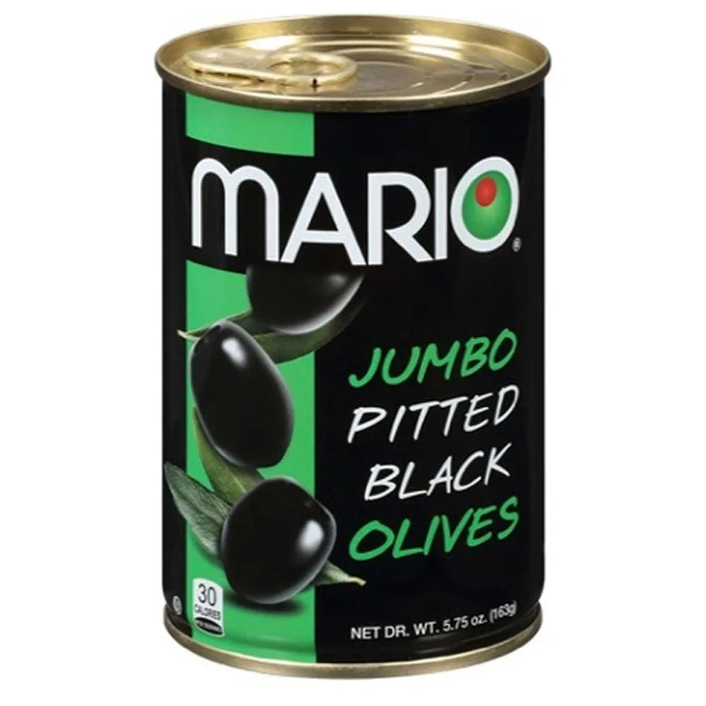 Mario Camacho 5.75oz Ripe Pitted Jumbo Black Olives Unmistakable, Delicious, Bold Flavor Gluten Free Black Olives