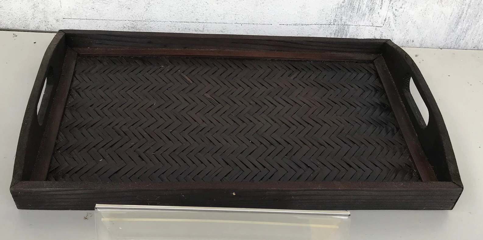  Оптовая продажа высококачественные вьетнамские прямоугольные бамбуковые подносы темно-коричневого цвета ручной работы