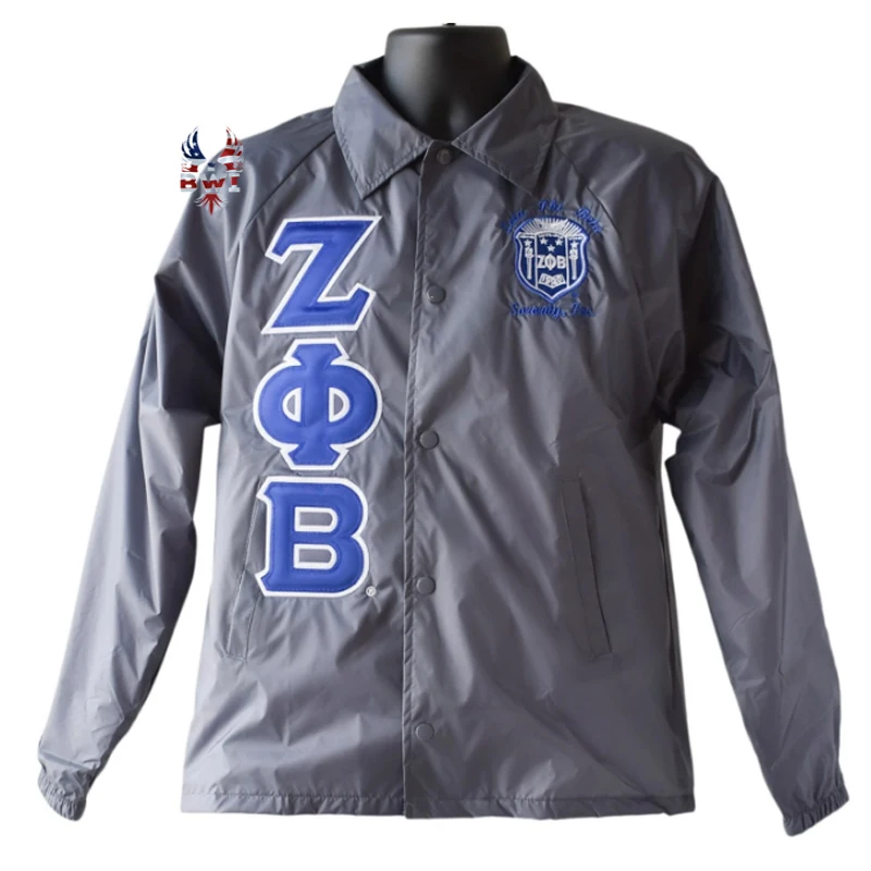 Zeta Phi Beta Soror Embroidered Ladies Coaches Jackets | ZPB Sorority Embroidery Women Coaches Jacket