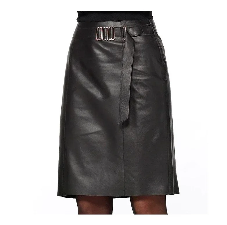 OEM Services Wholesale High Quality Ladies Custom Leather Skirts Shorts Leather Skirt