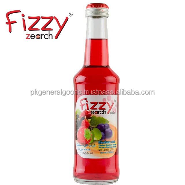 
Fruit Drink Juice Mixedberry Sparkling Glass bottle 275ml Fizzy 