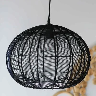 Basket Rattan Woven Pendant Light Shades  Hand-Woven Rattan Pendant Lampshade Wicker Chandelier
