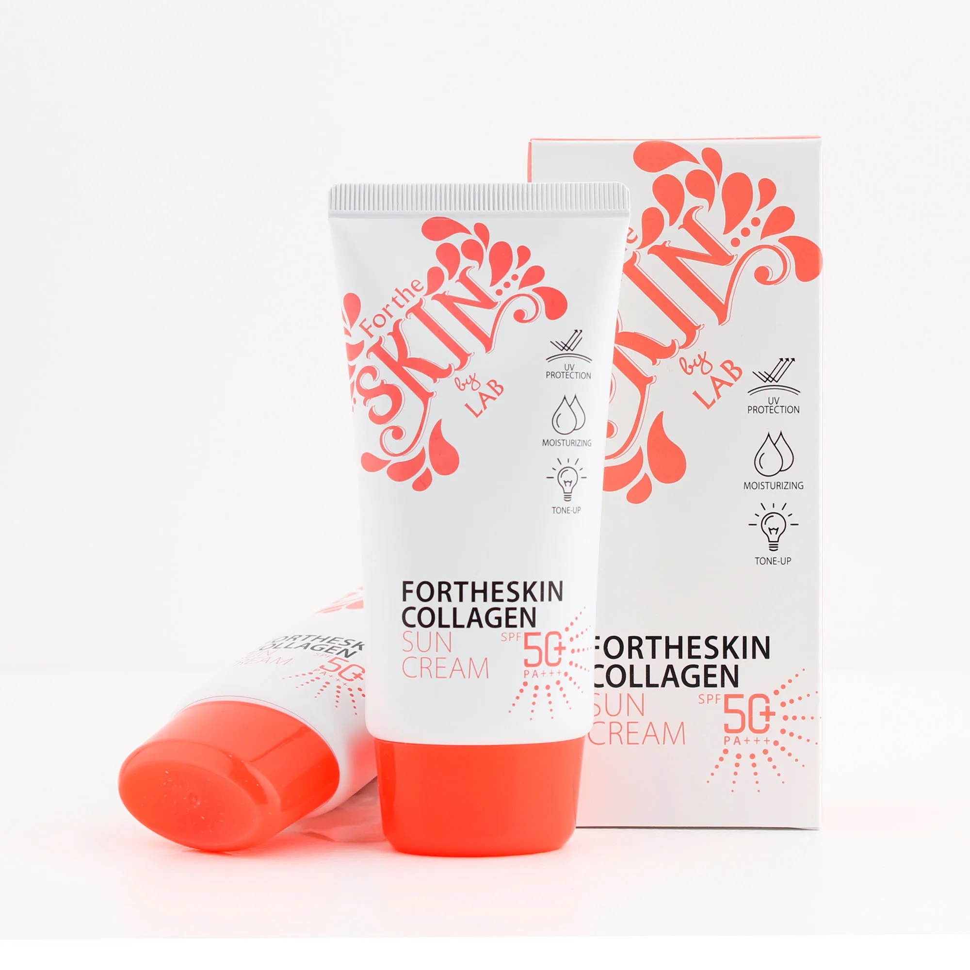 COLLAGEN SUN CREAM for Korean Skincare Cosmetics OEM ODM  Customizing Ingredients bottle and packaging box