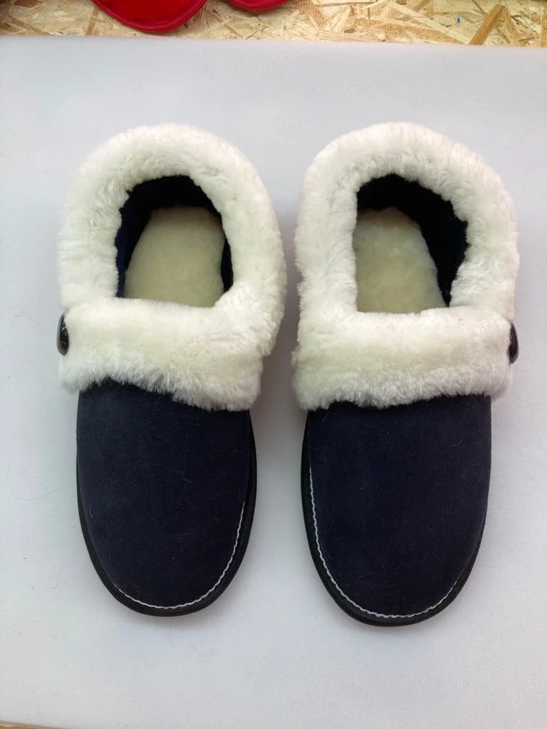 Indoor Fur Slippers Leahter Australian Sheepskin EVA Outsole Natural fur 100% Color Slippers For Home