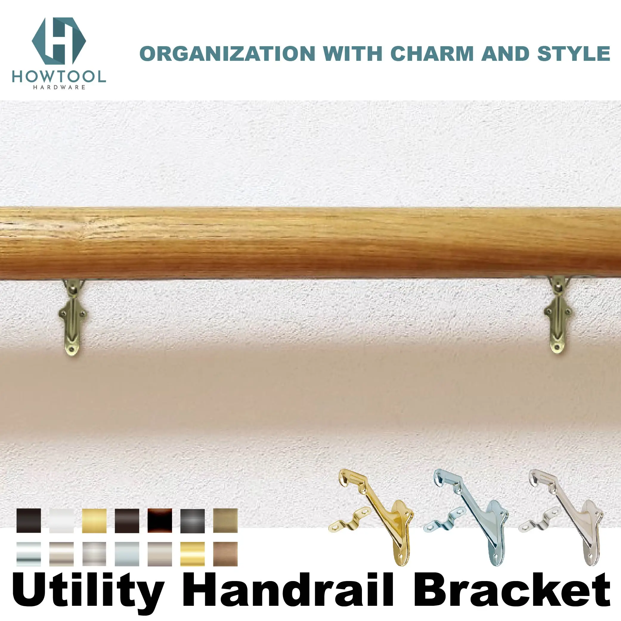 Handrail Bracket Home Staircases Utility Standard Wall Mounted Steel Zinc Construction Stair Hardware