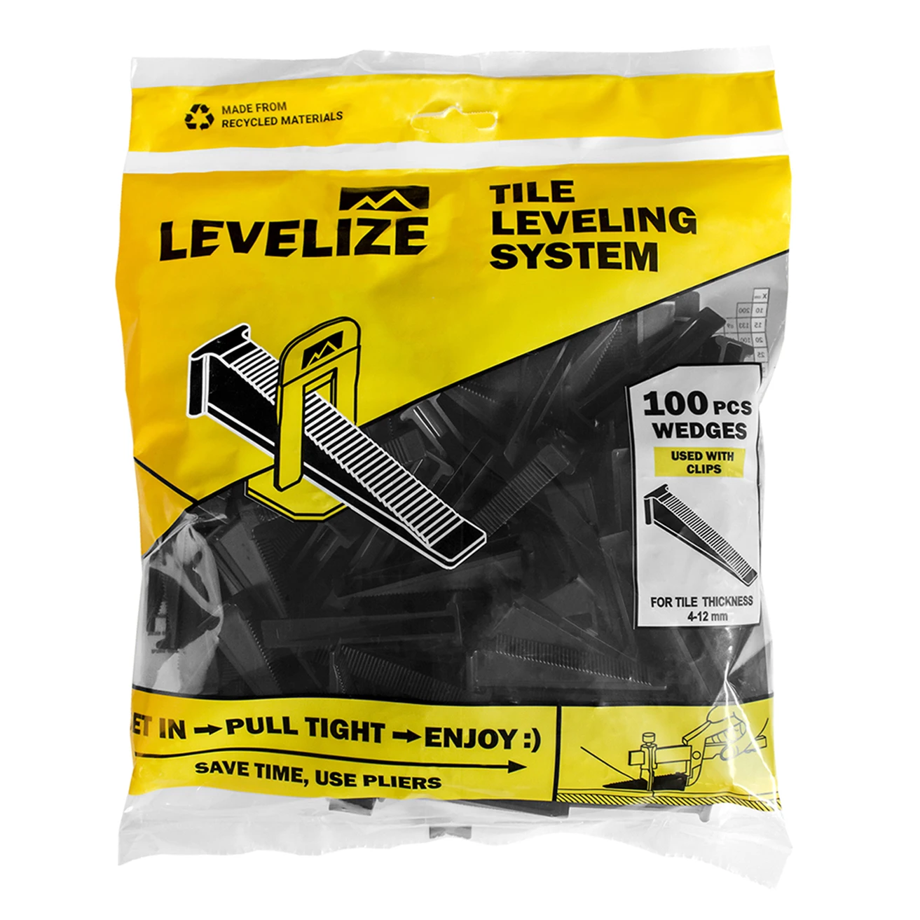 Floor tile leveling system component wedges