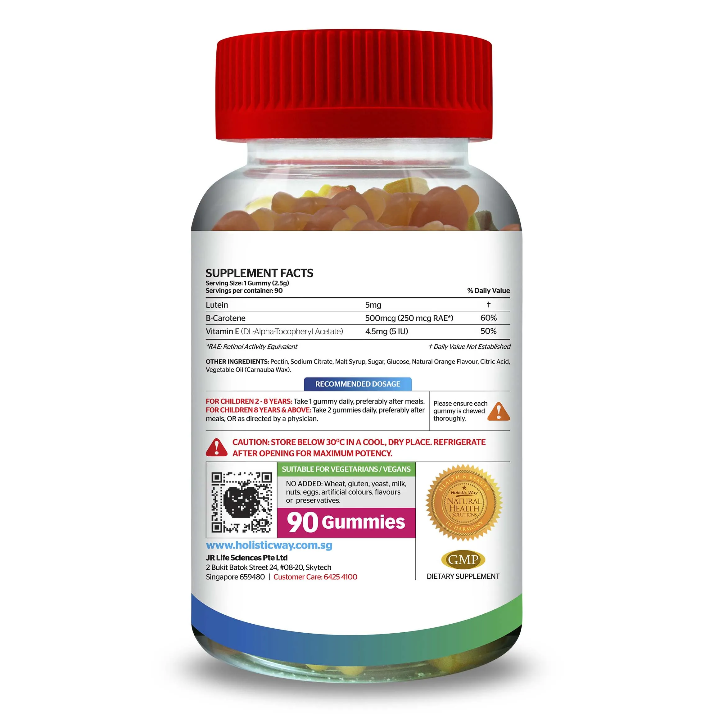 
Improve Eyesight Holistic Way Children Eye Lutein Orange Flavor 90 Gummies From Cananda 