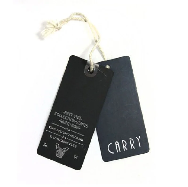 Garment Hangtag Labels Clothing Hang Tags with String Cheap Custom Design Printing Name Logo Paper