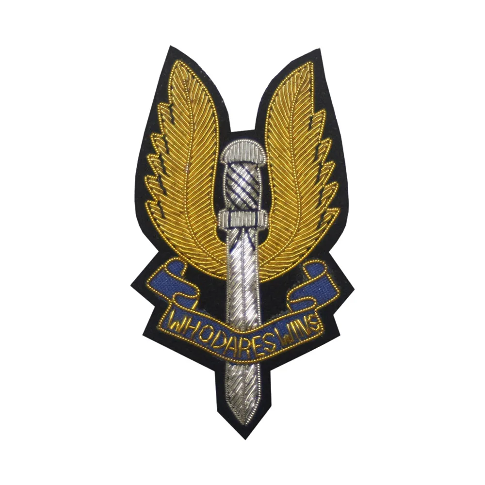 Проволочные значки с вышивкой Crest Bullion индивидуальные вышитые ручной