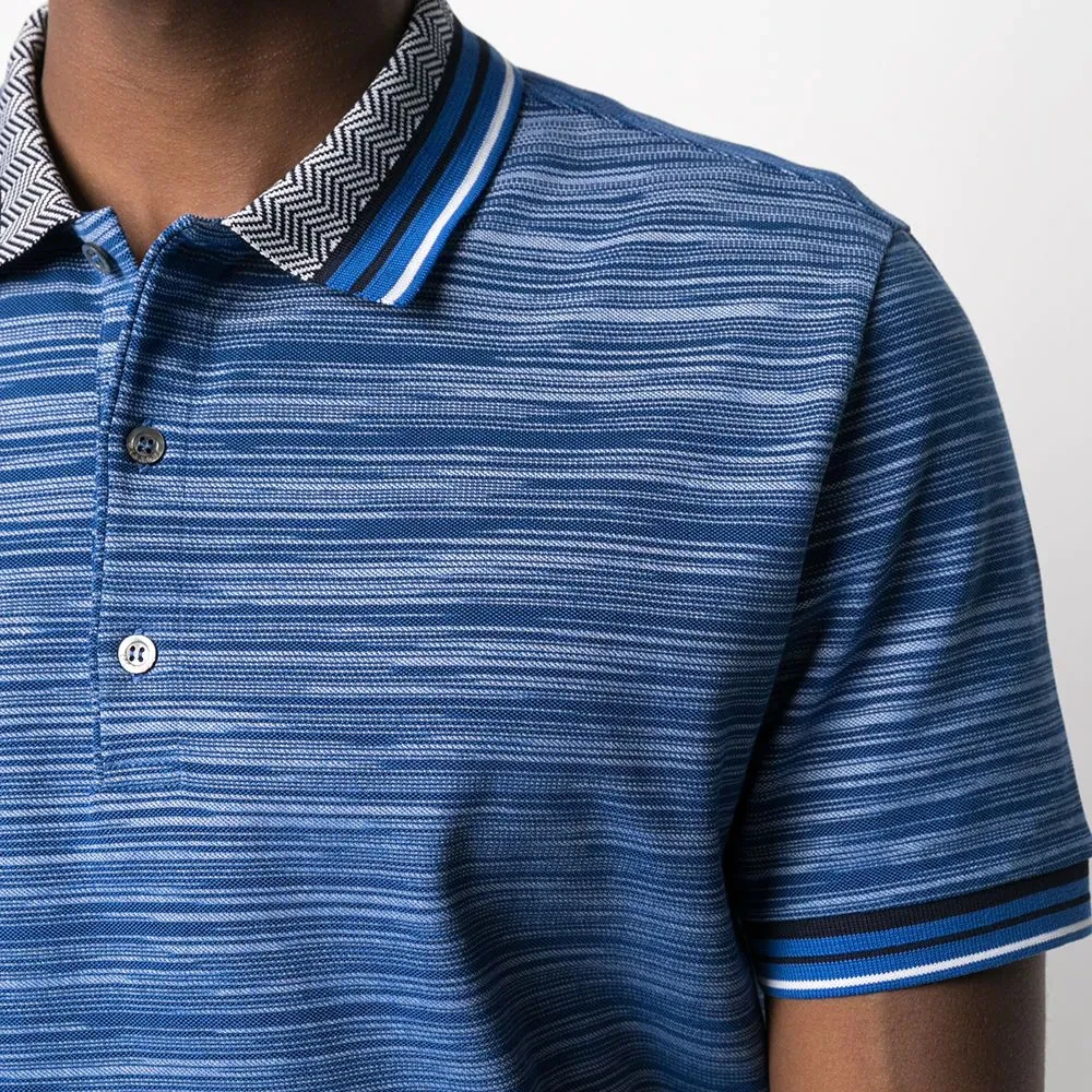 Polo Collar Blue 100% Cotton Customized Sublimation Beautiful Design Wholesale Top Quality Short Sleeve Top Best Selling For Men