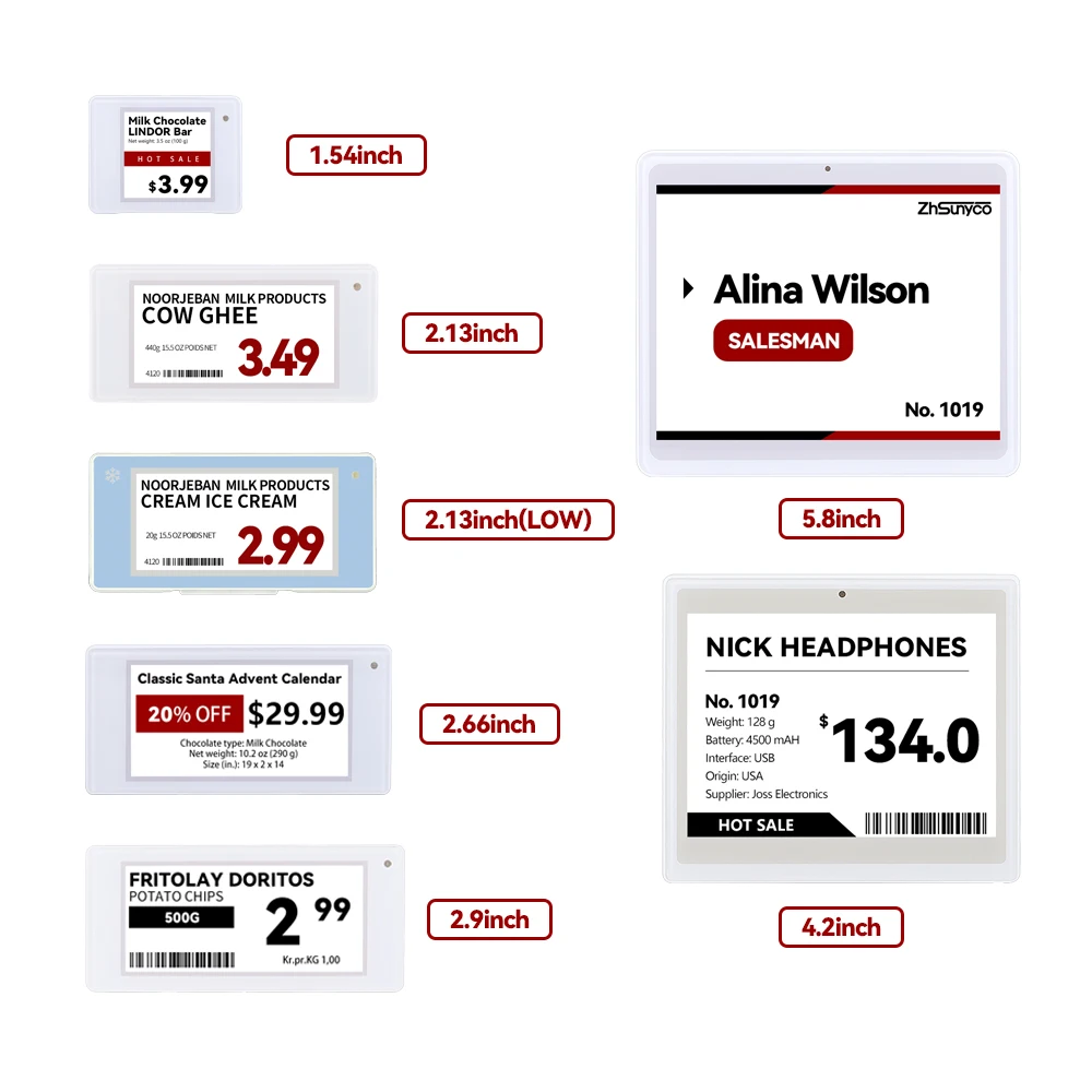 2,4 ГГц, Высококачественная бирка ESL, розничная плата, цифровой ценник для супермаркетов, смарт-цифровой ценник