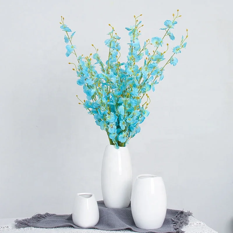 Porcelain Crafts Modern Elegant Home Decorative Flower White Ceramic Vase Set