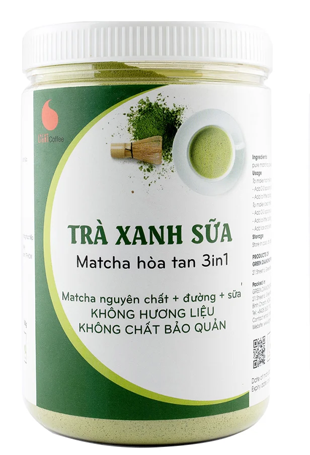  Порошок экстракта зеленого чая маття со вкусом втрое в 1 банка 550 г упаковке во Вьетнаме оптовая продажа