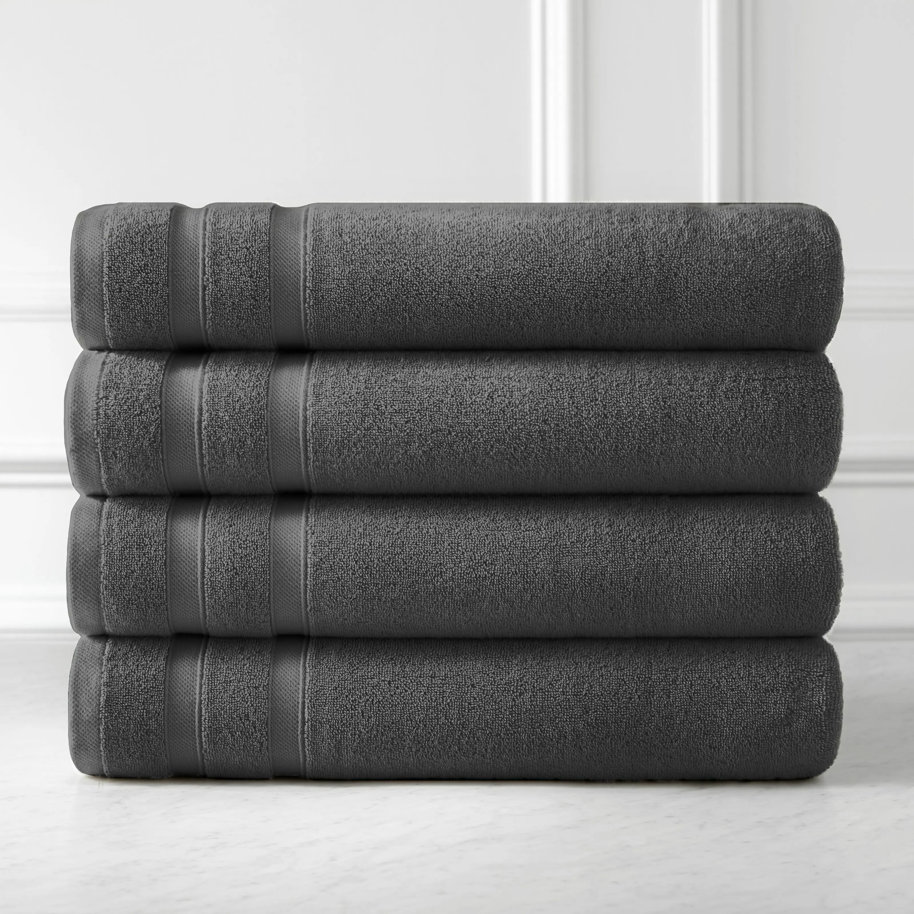 2021 Wholesale 6-Piece Premium Cotton Bath Towel Set 600gsm Large Square Towels with Logo Pattern for Hotel Use