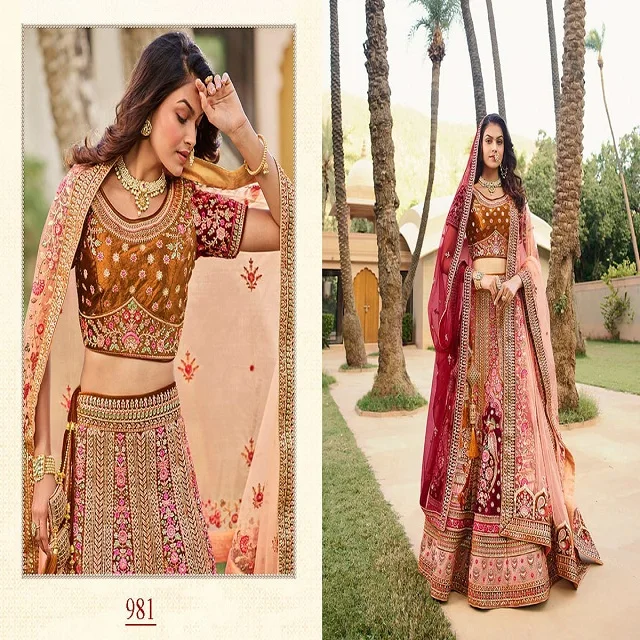 Indian Designer Bridal Wear Heavy work Lehenga Choli For Women