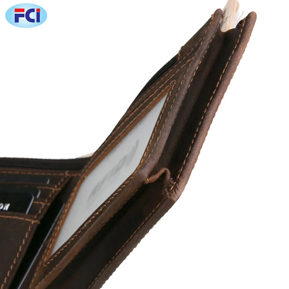 Wholesale New Design Custom Slim Minimalist rfid Blocking Men Genuine Leather Made Classic Wallet